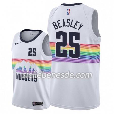 Herren NBA Denver Nuggets Trikot Malik Beasley 25 2018-19 Nike City Edition Weiß Swingman